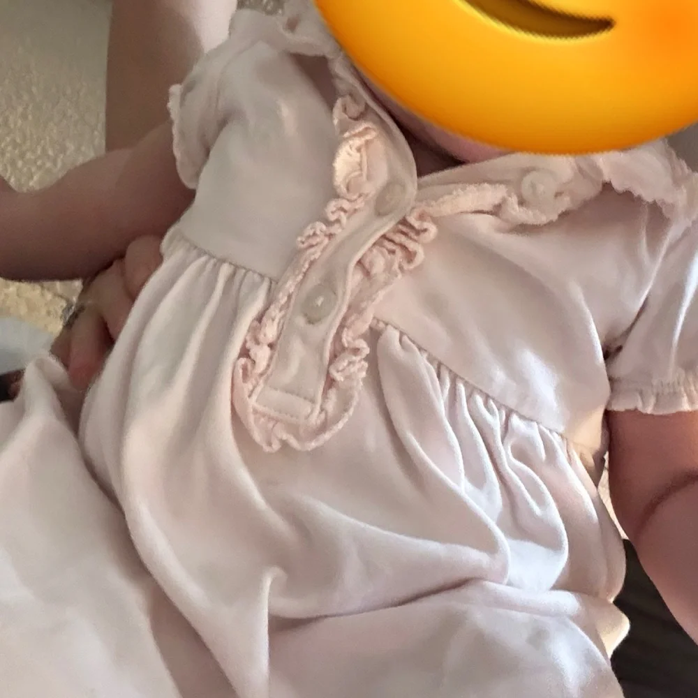 Ralph lauren pink ruffle baby girl shirt dress size 6 months